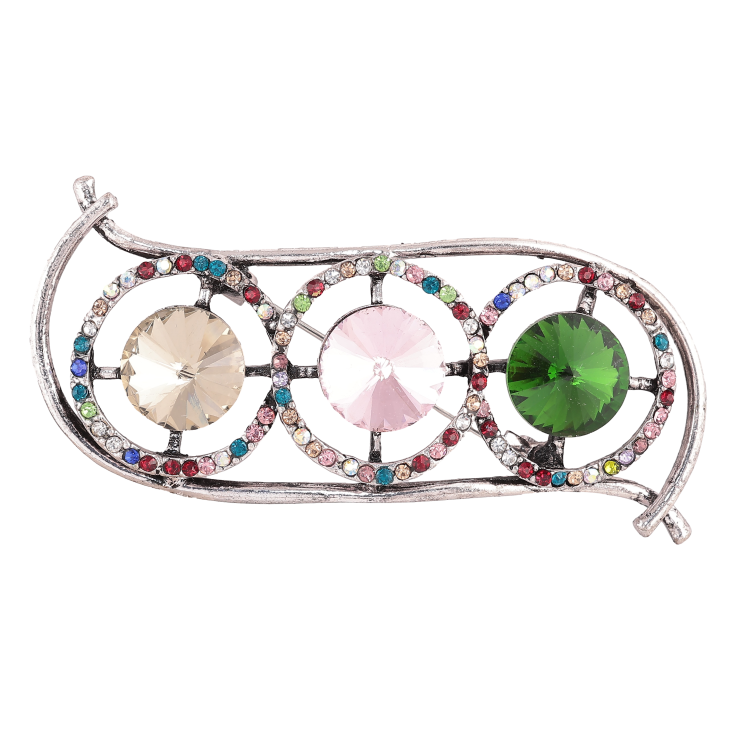 Брошь "Композиция с разноцветными стразами" фото №10