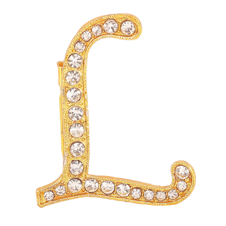 Брошь "Буква L со стразами" фото №19