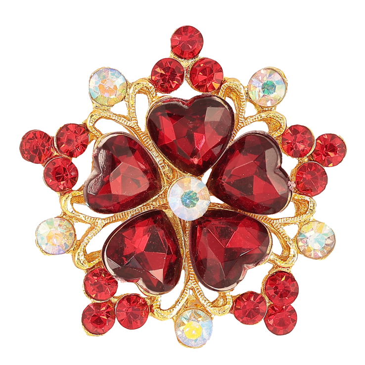 Брошь "Цветок с красными стразами" фото №19 Брошь "Цветок с красными стразами" фото №19