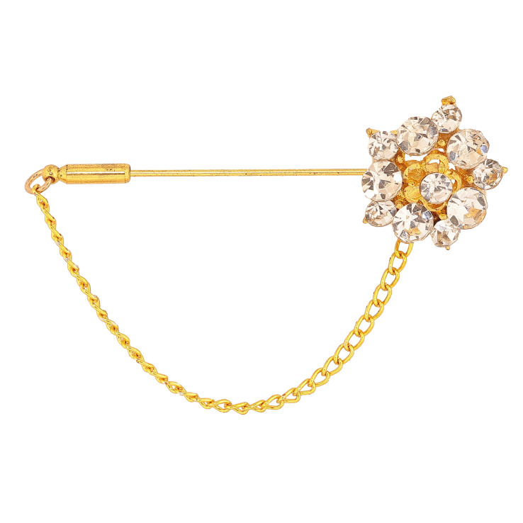 Брошь "Цветок со стразами и цепочкой" фото №16