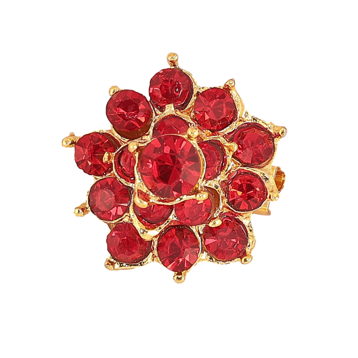 Брошь "Цветок с красными стразами" фото №20