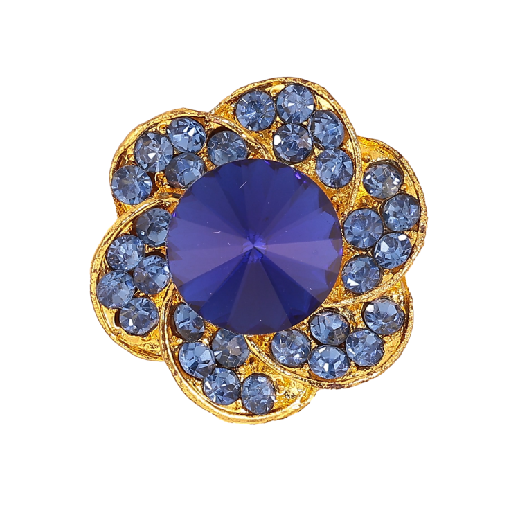 Брошь "Цветок с синими стразами" фото №22