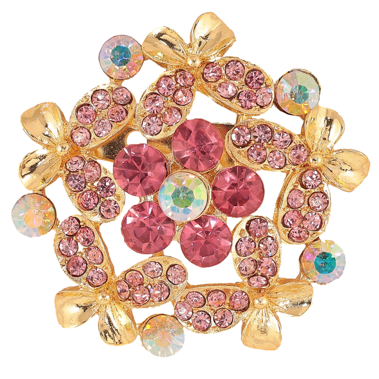 Брошь "Цветок с розовыми стразами" фото №24