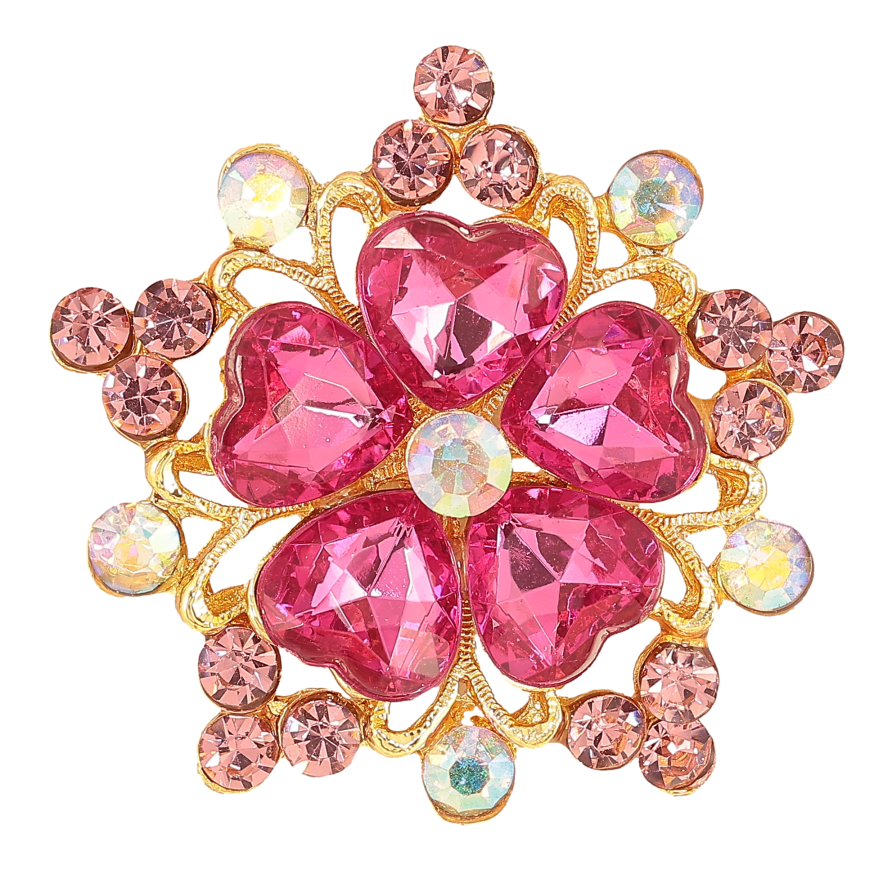Брошь "Цветок с розовыми стразами" фото №1 Брошь "Цветок с розовыми стразами" фото №1