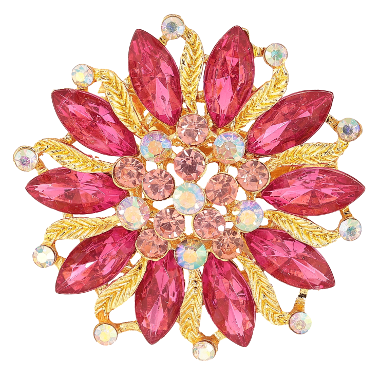 Брошь "Цветок с розовыми стразами"  фото №19