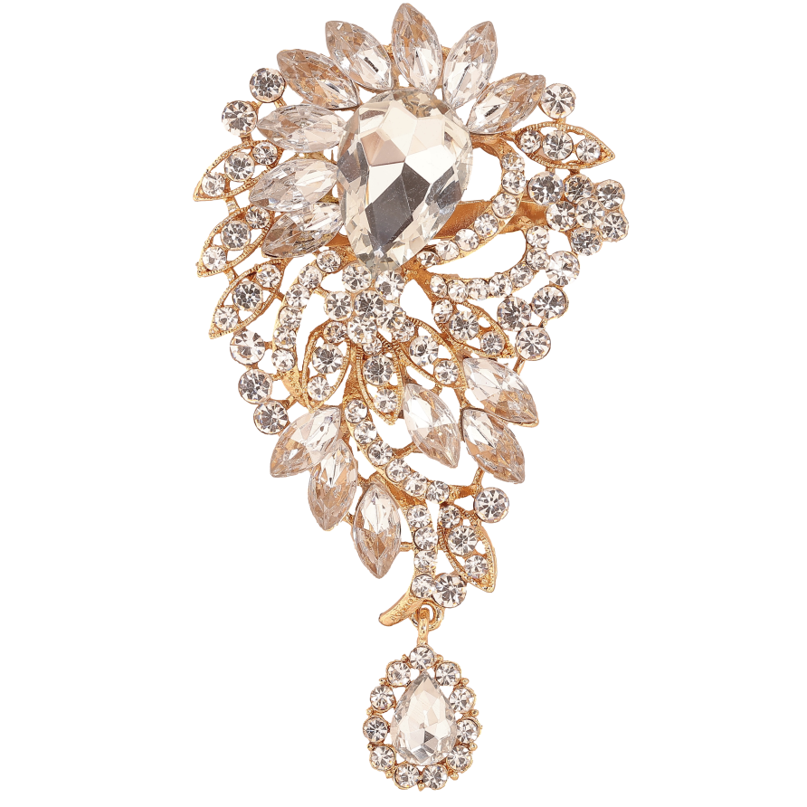 Брошь "Крупная композиция со стразами"  фото №1