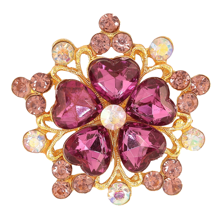 Брошь "Цветок с бордовыми стразами" фото №15 Брошь "Цветок с бордовыми стразами" фото №15