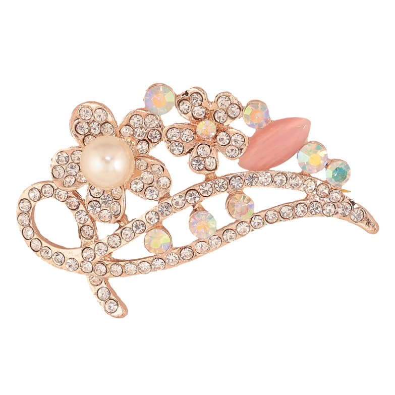 Брошь "Цветочная композиция со стазами" фото №2