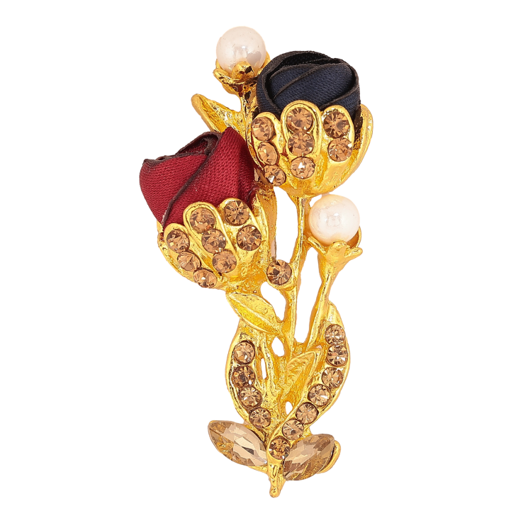 Брошка "Квіточка з атласними трояндами та стразами" фото №25 Брошка "Квіточка з атласними трояндами та стразами" фото №25