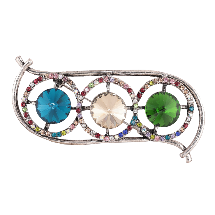 Брошь "Композиция с разноцветными стразами" фото №16