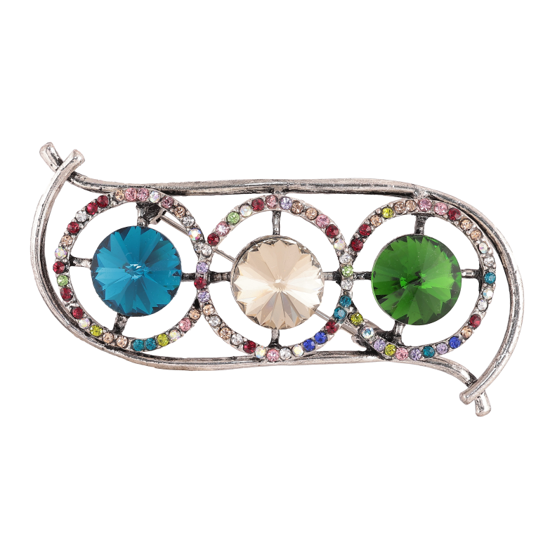 Брошь "Композиция с разноцветными стразами" фото №1