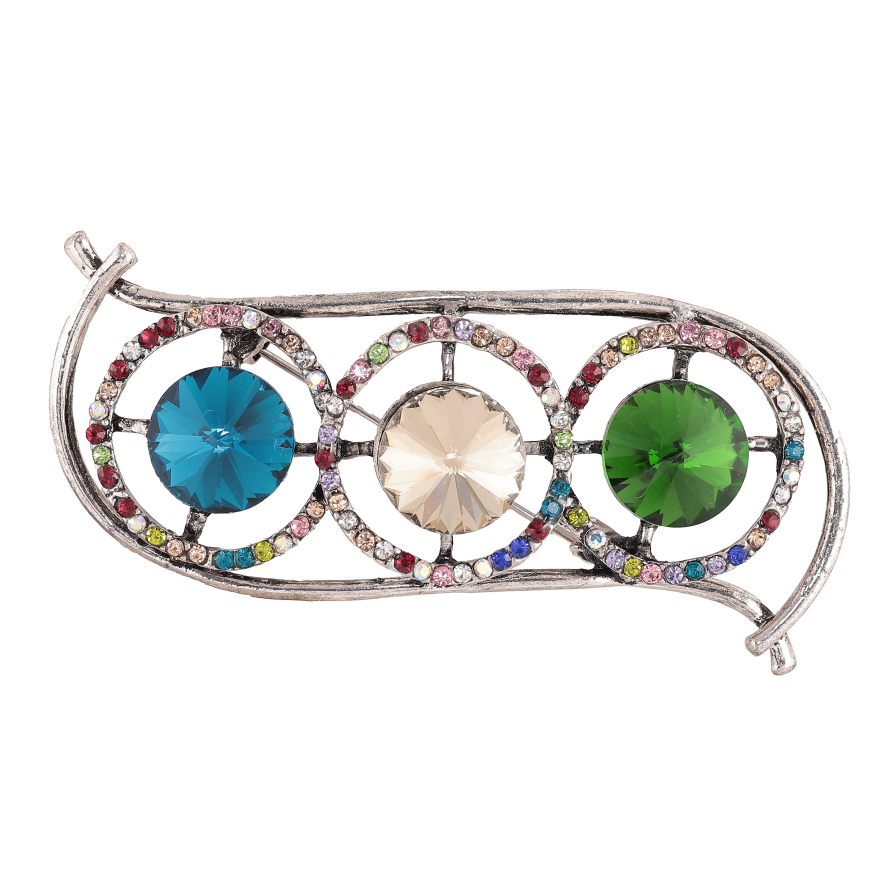 Брошь "Композиция с разноцветными стразами" фото №1