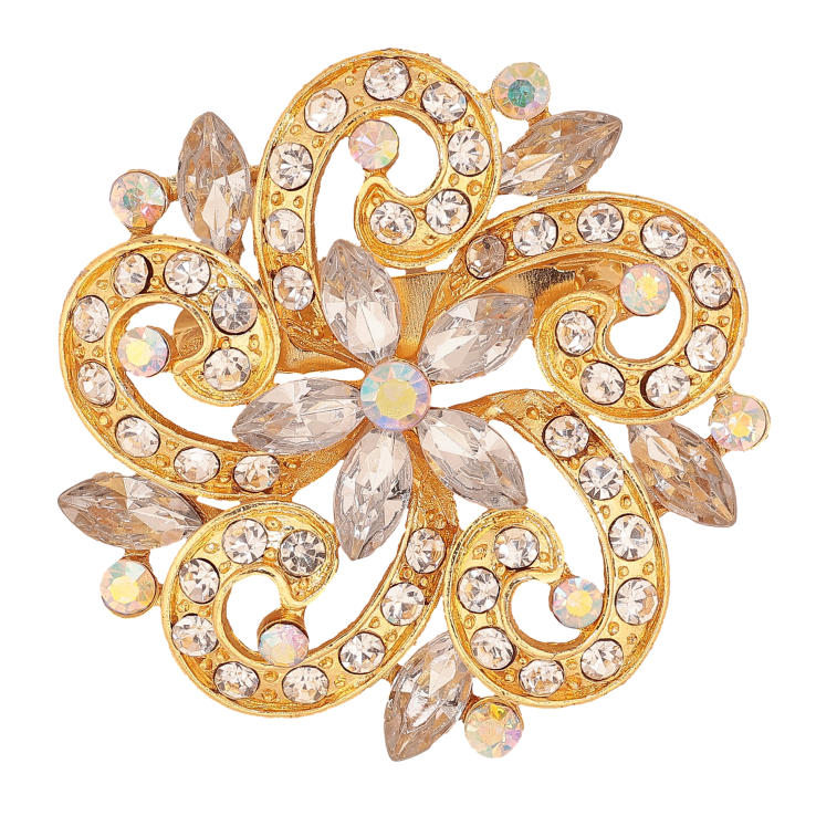 Брошка "Квітка зі стразами" фото №9