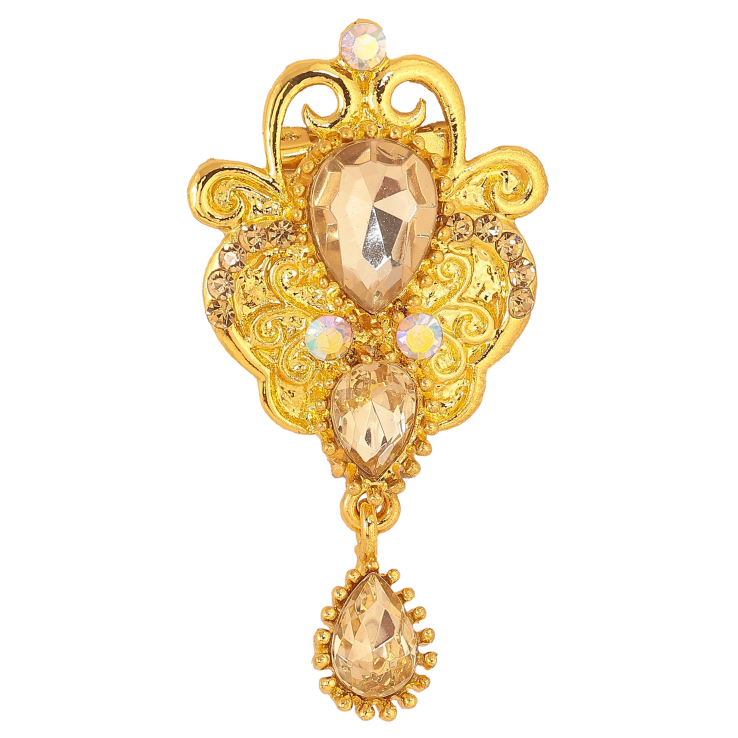 Брошь "Узор с песочными стразами" фото №12