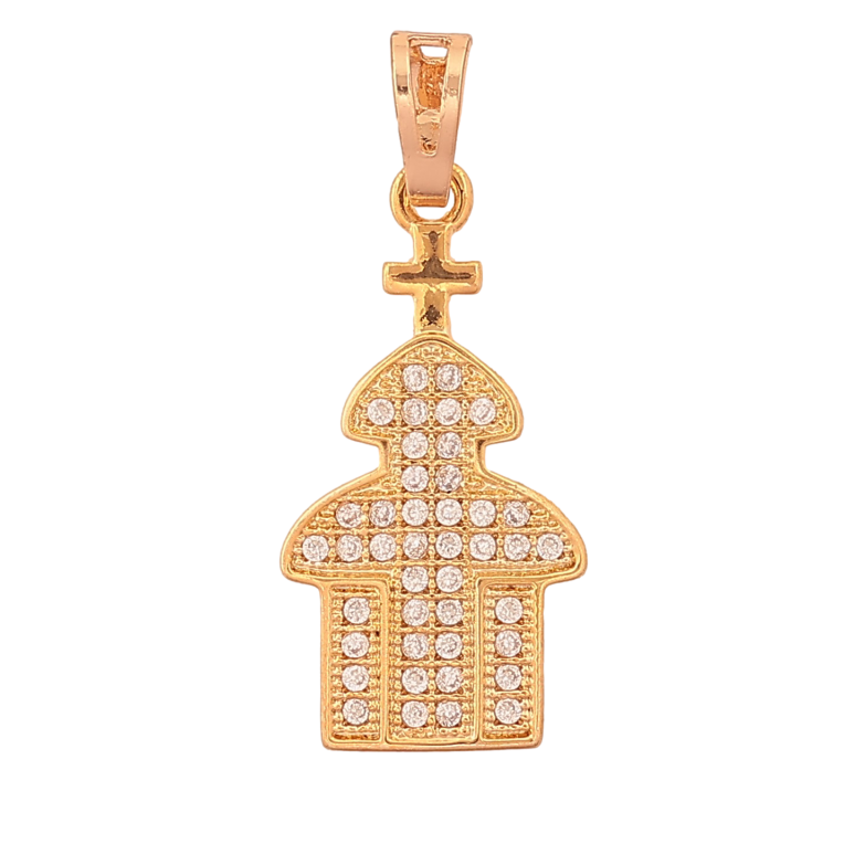 Кулон Xuping цвет Позолота 18K "Храм инкрустация кристаллами" для цепочки до 5мм фото №1