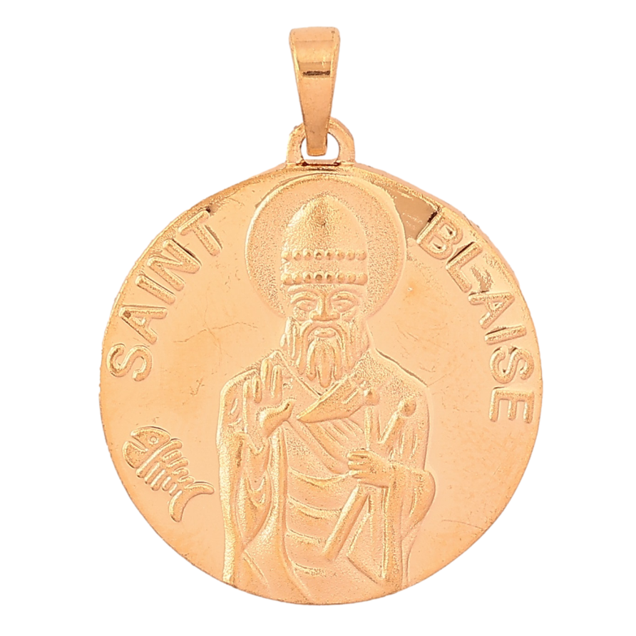 Кулон Xuping колір Позолота 18K "Ладанка Священномученик Власій Молиться про Нас" для ланцюжка до 5мм фото №1 Кулон Xuping колір Позолота 18K "Ладанка Священномученик Власій Молиться про Нас" для ланцюжка до 5мм фото №1