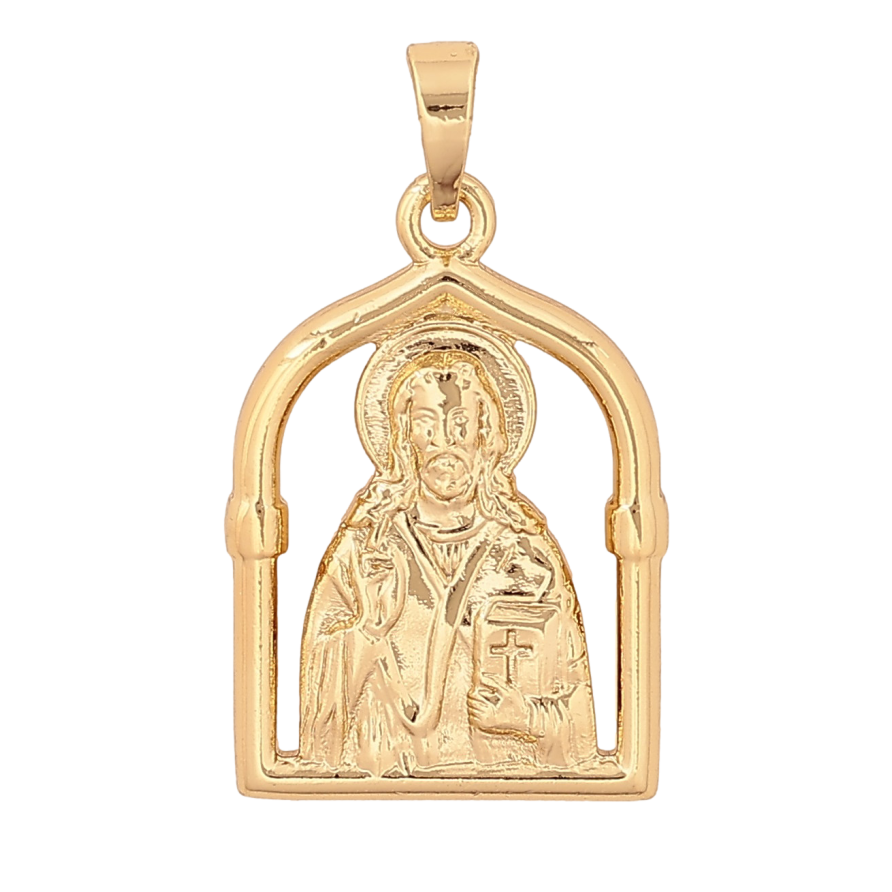 Кулон Xuping цвет Позолота 14К "Ладанка Иисус Христос" для цепочки до 5мм фото №1