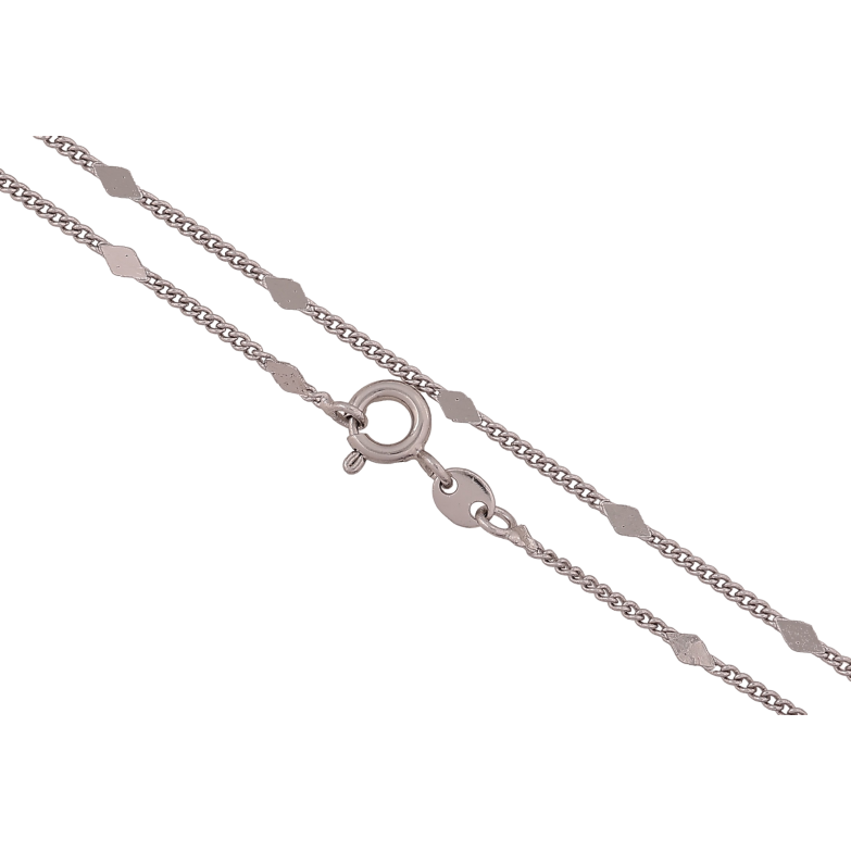 Ланцюжок Xuping колір Родій "Плетение Панцирное с прокатанными ромбами" длина 45см х 1-2.5мм фото №1