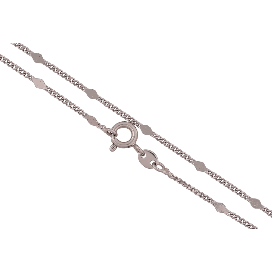 Цепочка Xuping цвет Родий "Плетение Панцирное с прокатанными ромбами" длина 45см х 1-2.5мм фото №1 Цепочка Xuping цвет Родий "Плетение Панцирное с прокатанными ромбами" длина 45см х 1-2.5мм фото №1