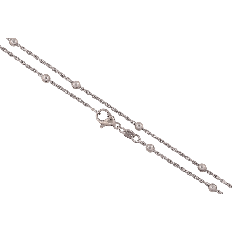 Ланцюжок Xuping M&L колір Родій "Плетіння Кордове з намистинами" довжина 45см х 3мм фото №3 Ланцюжок Xuping M&L колір Родій "Плетіння Кордове з намистинами" довжина 45см х 3мм фото №3