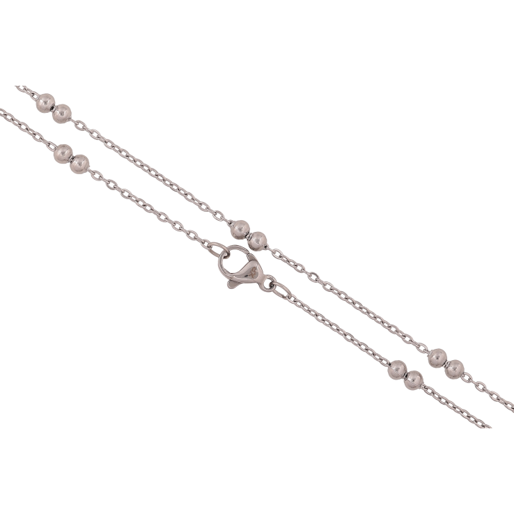 Ланцюжок Xuping ТТМ Stainless Steel колір Родій "Плетіння Якірне з намистинами" довжина 45см х 1.5-3мм фото №23