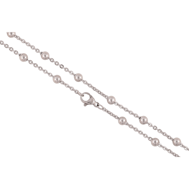 Ланцюжок Xuping ТТМ Stainless Steel колір Родій "Плетіння Якірне з намистинами" довжина 50см х 2-4мм фото №17