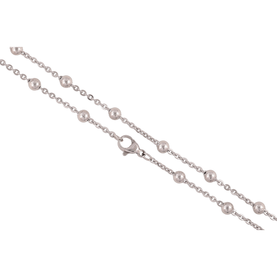 Ланцюжок Xuping ТТМ Stainless Steel колір Родій "Плетіння Якірне з намистинами" довжина 50см х 2-4мм фото №1 Ланцюжок Xuping ТТМ Stainless Steel колір Родій "Плетіння Якірне з намистинами" довжина 50см х 2-4мм фото №1