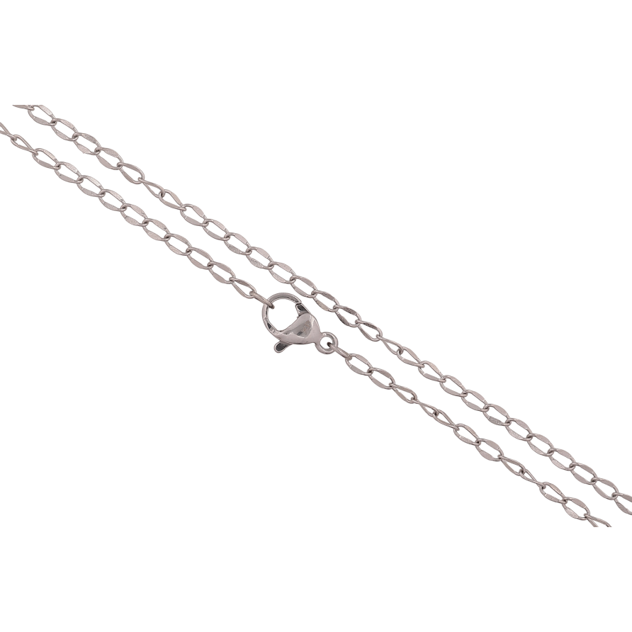 Ланцюжок Xuping ТТМ Stainless Steel колір Родій "Плетіння Панцирне" довжина 45см х 2мм фото №1