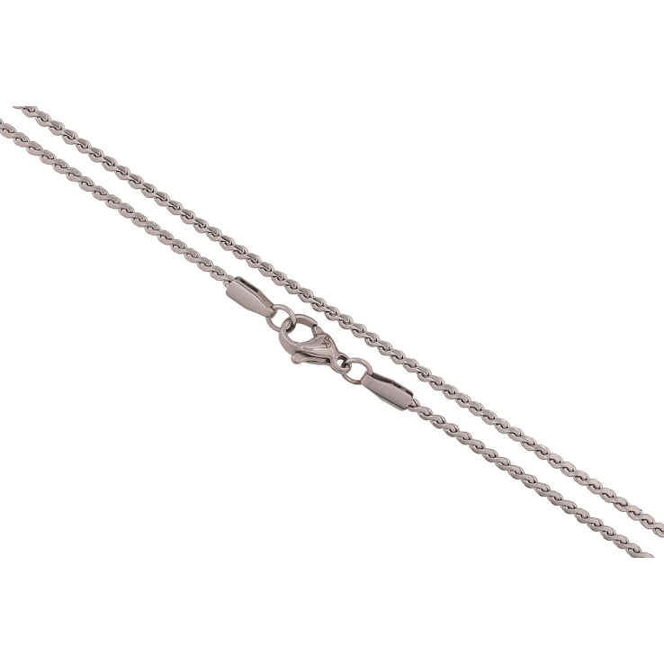 Ланцюжок Xuping ТТМ Stainless Steel колір Родій "Плетіння Серпантин" довжина 45см х 2мм фото №13