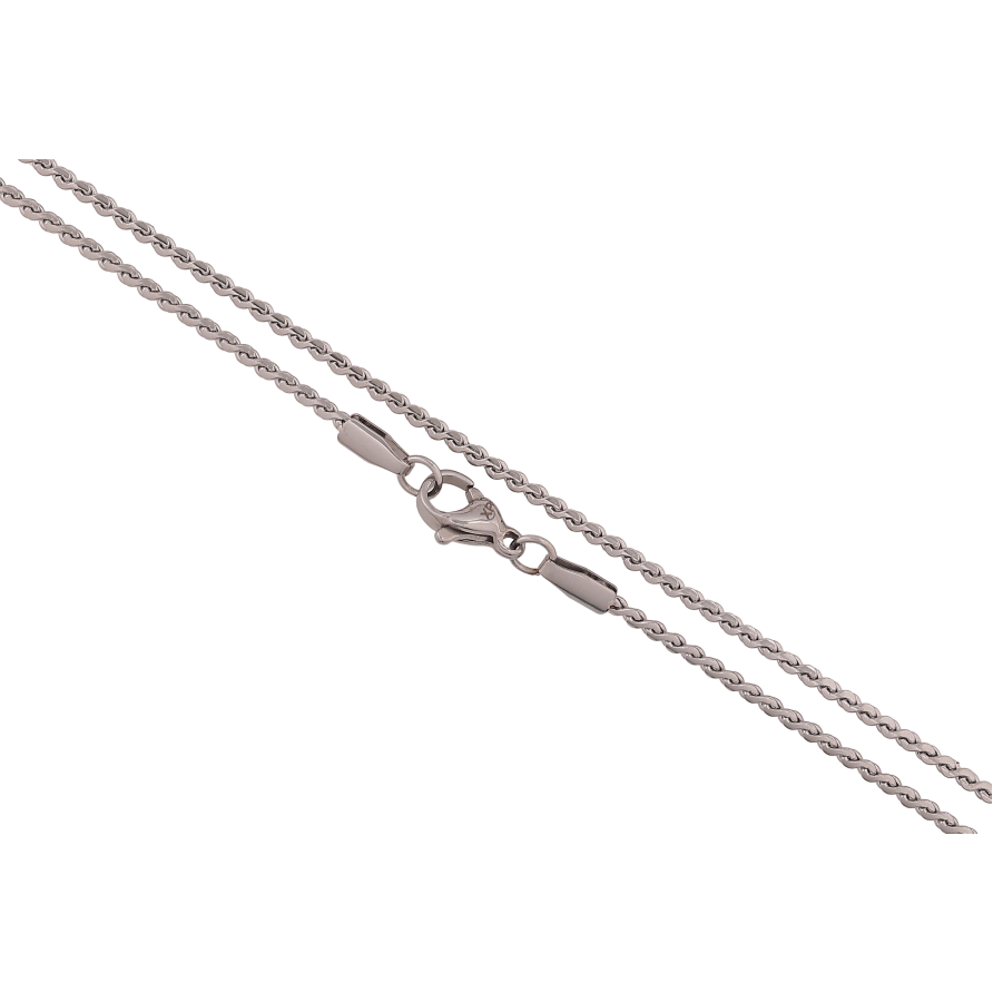 Ланцюжок Xuping ТТМ Stainless Steel колір Родій "Плетіння Серпантин" довжина 45см х 2мм фото №1