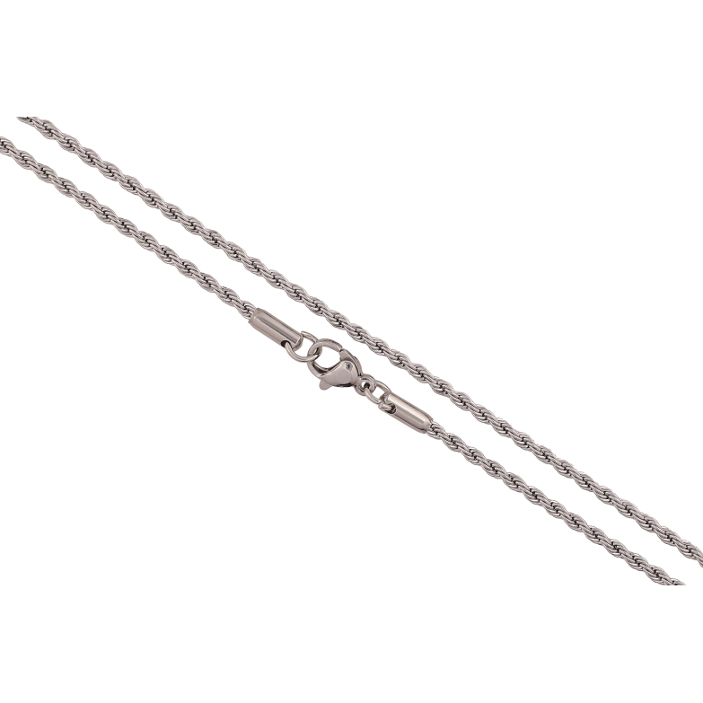 Ланцюжок Xuping ТТМ Stainless Steel колір Родій "Плетіння Мотузка" довжина 45см х 2мм фото №1