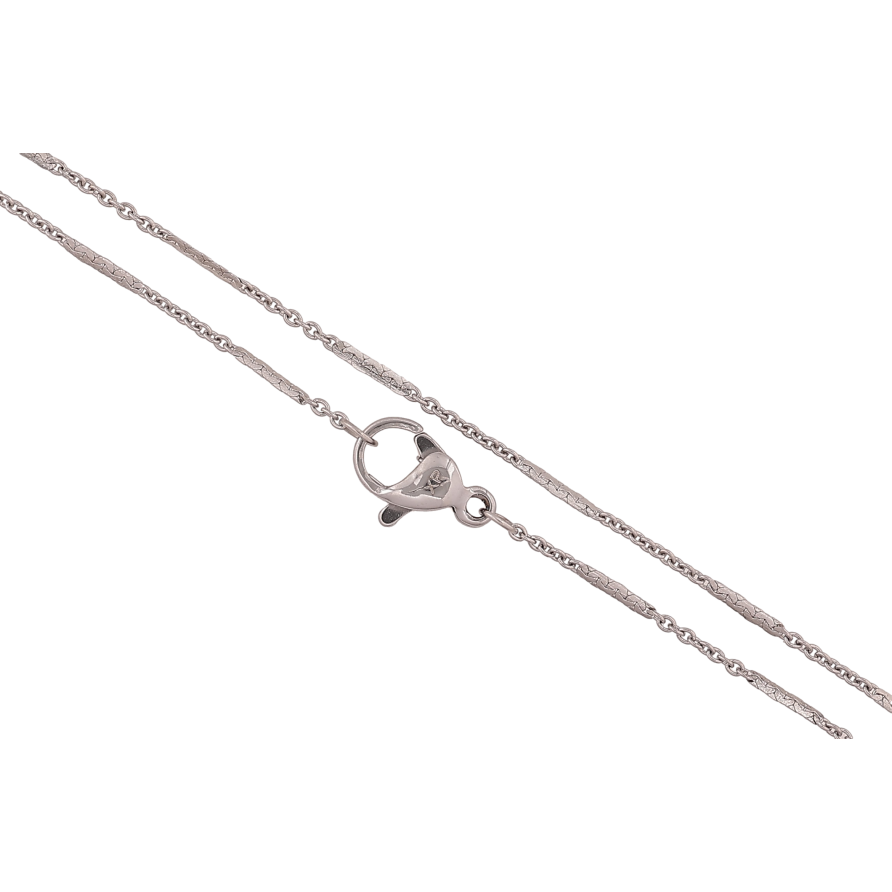 Ланцюжок Xuping ТТМ Stainless Steel колір Родій "Плетіння Якірне з прокаткою" довжина 46см х 1мм фото №1