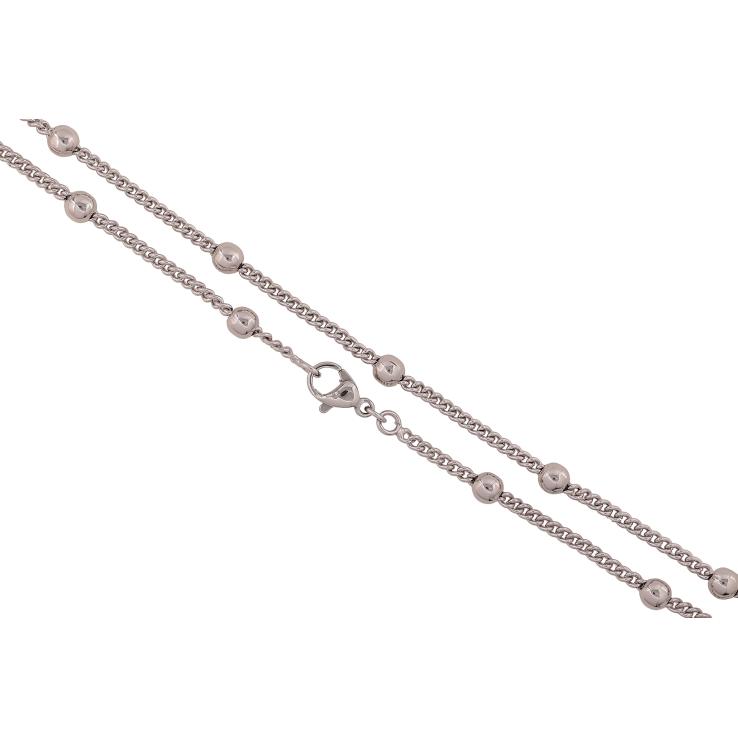 Ланцюжок Xuping колір Родій "Плетіння Панцирне з намистинами" довжина 45см х 2-4мм фото №11