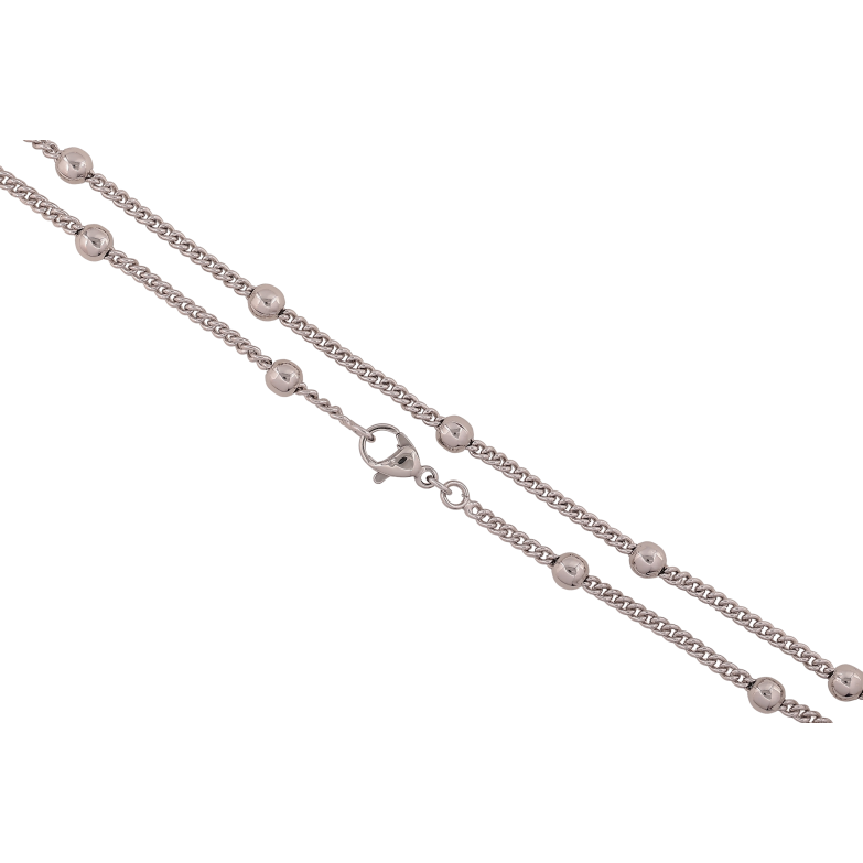 Цепочка Xuping цвет Родий "Плетение Панцирное с бусинами" длина 45см х 2-4мм фото №1 Цепочка Xuping цвет Родий "Плетение Панцирное с бусинами" длина 45см х 2-4мм фото №1