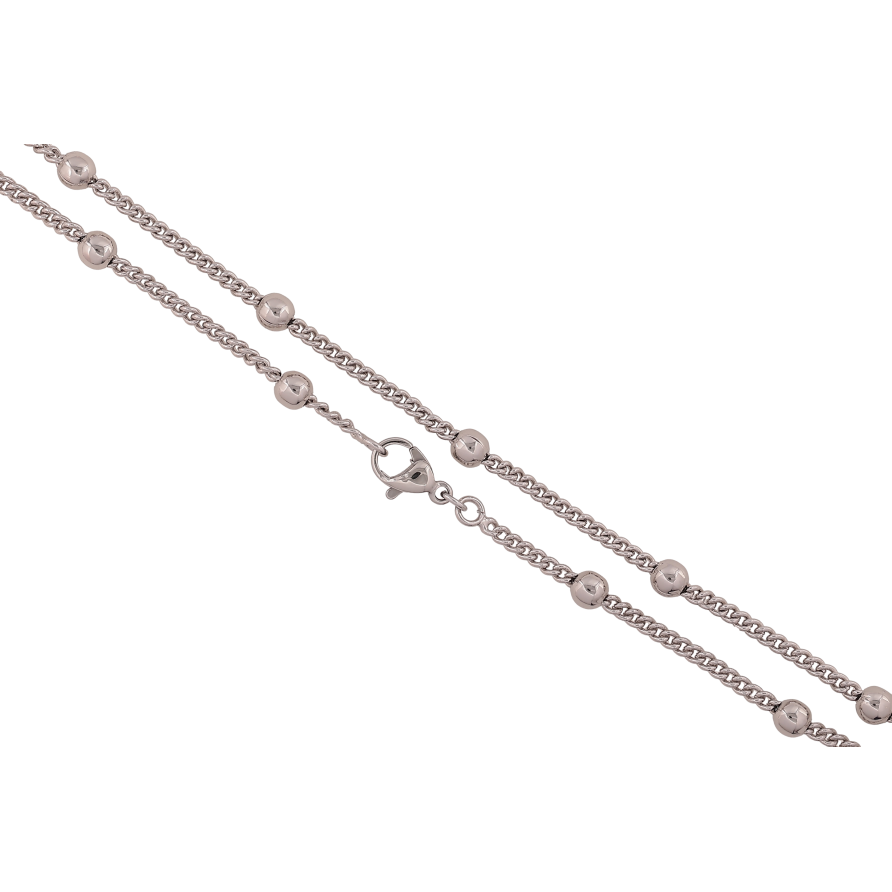 Цепочка Xuping цвет Родий "Плетение Панцирное с бусинами" длина 45см х 2-4мм фото №1 Цепочка Xuping цвет Родий "Плетение Панцирное с бусинами" длина 45см х 2-4мм фото №1