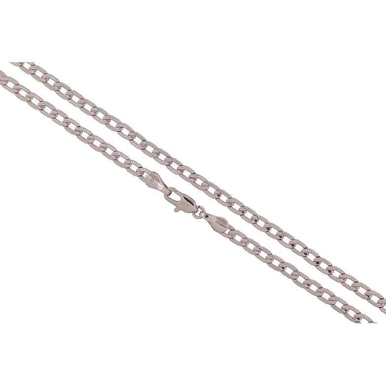 Ланцюжок Xuping колір Родій "Плетіння Панцирне з візерунком" довжина 45см х 4мм фото №1