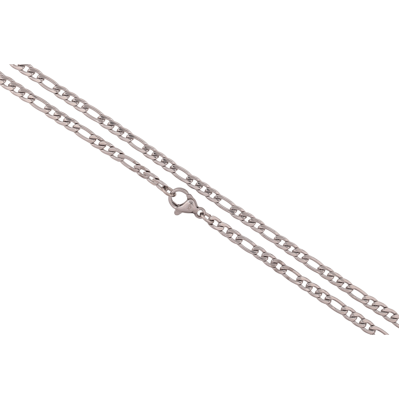 Ланцюжок Xuping ТТМ Stainless Steel колір Родій "Плетіння Фігаро" довжина 45см х 3мм фото №1