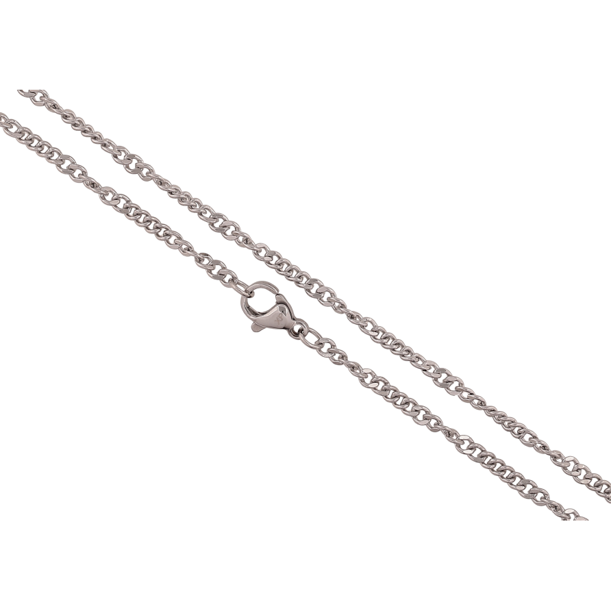 Ланцюжок Xuping ТТМ Stainless Steel колір Родій "Плетіння Панцирне перекручене" довжина 45см х 2-3мм фото №1