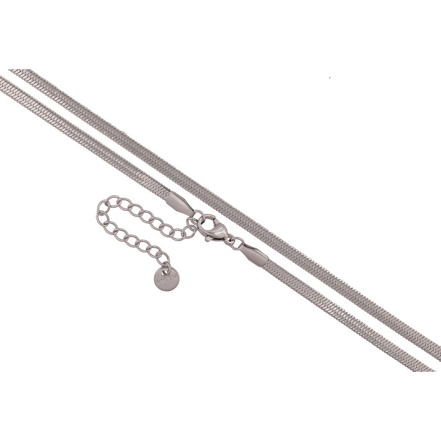 Цепочка Xuping ТТМ Stainless Steel цвет Родий "Плетение Снейк" длина 45-50см х 3мм фото №1