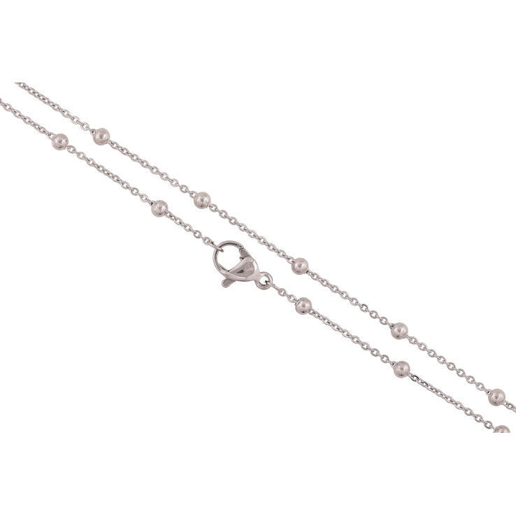 Ланцюжок Xuping ТТМ Stainless Steel колір Родій "Плетіння Якірне з намистинами" довжина 45см х 1-3мм фото №9