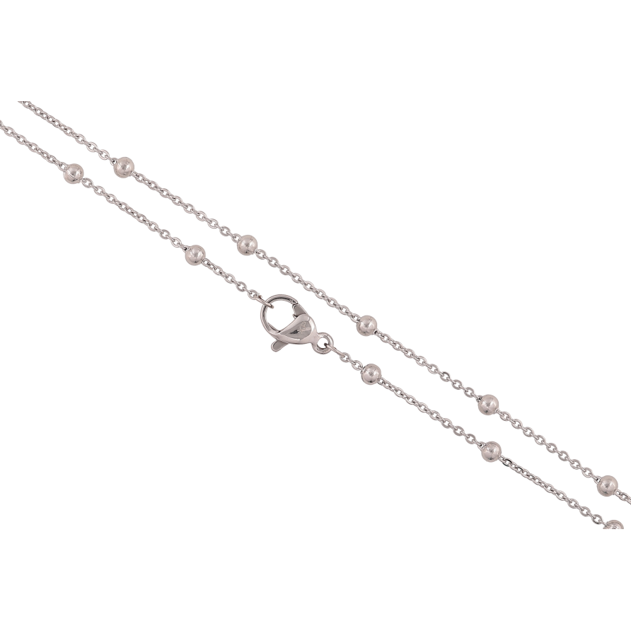 Ланцюжок Xuping ТТМ Stainless Steel колір Родій "Плетіння Якірне з намистинами" довжина 45см х 1-3мм фото №1