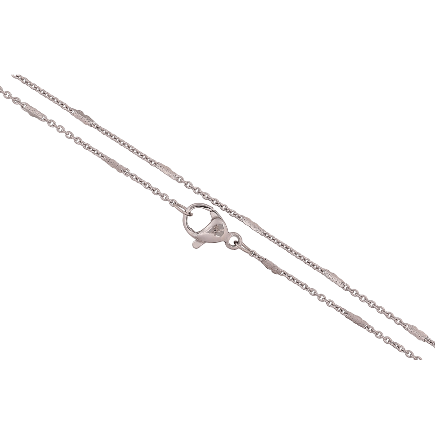 Ланцюжок Xuping ТТМ Stainless Steel колір Родій "Плетіння Якірне з прокаткою" довжина 45см х 1мм фото №1