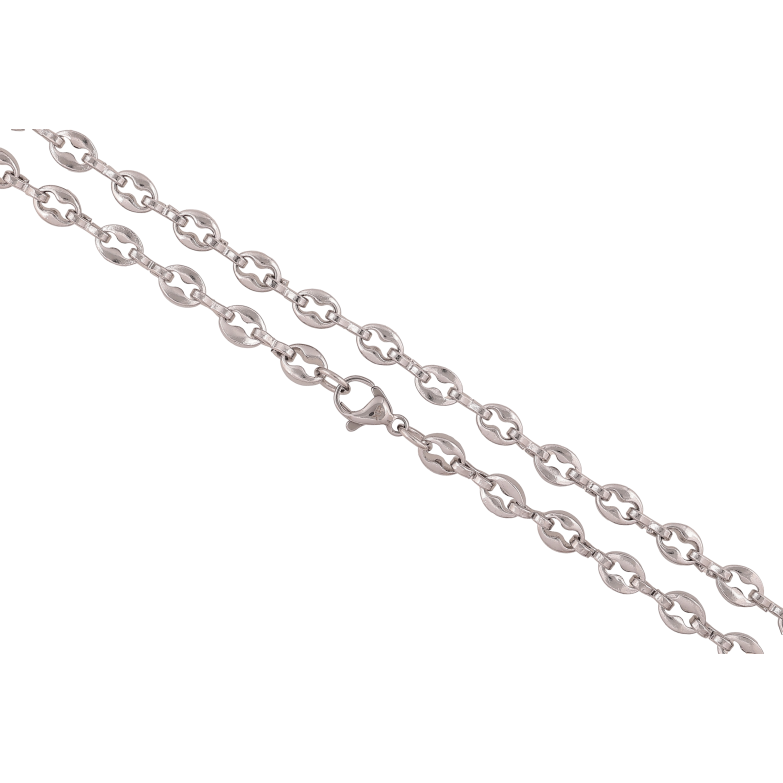 Ланцюжок Xuping ТТМ Stainless Steel колір Родій "Плетіння Фантазійне" довжина 50см х 5мм фото №1