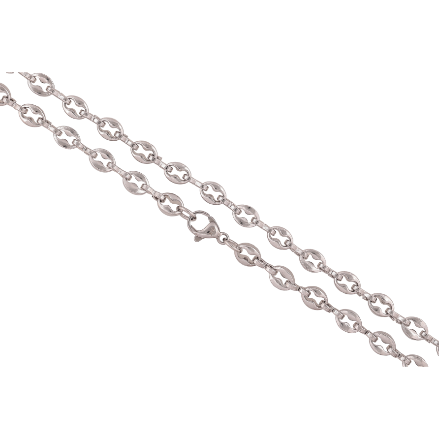 Ланцюжок Xuping ТТМ Stainless Steel колір Родій "Плетіння Фантазійне" довжина 50см х 5мм фото №1