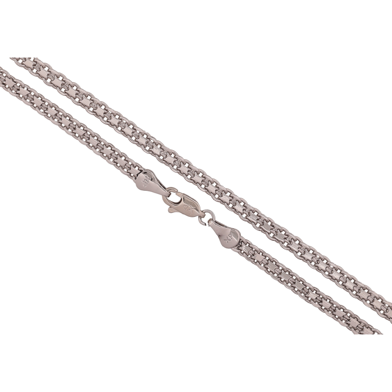 Ланцюжок Xuping колір Родій "Плетіння Італійський Бісмарк" довжина 45см х 4мм фото №1