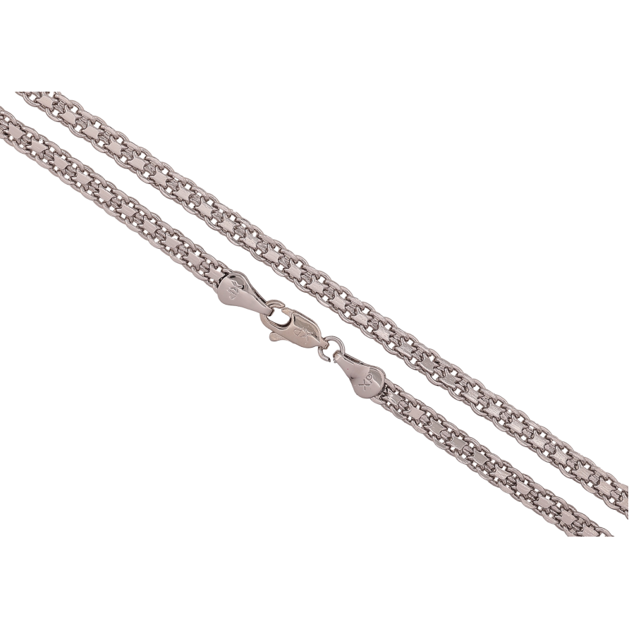 Ланцюжок Xuping колір Родій "Плетіння Італійський Бісмарк" довжина 45см х 4мм фото №1