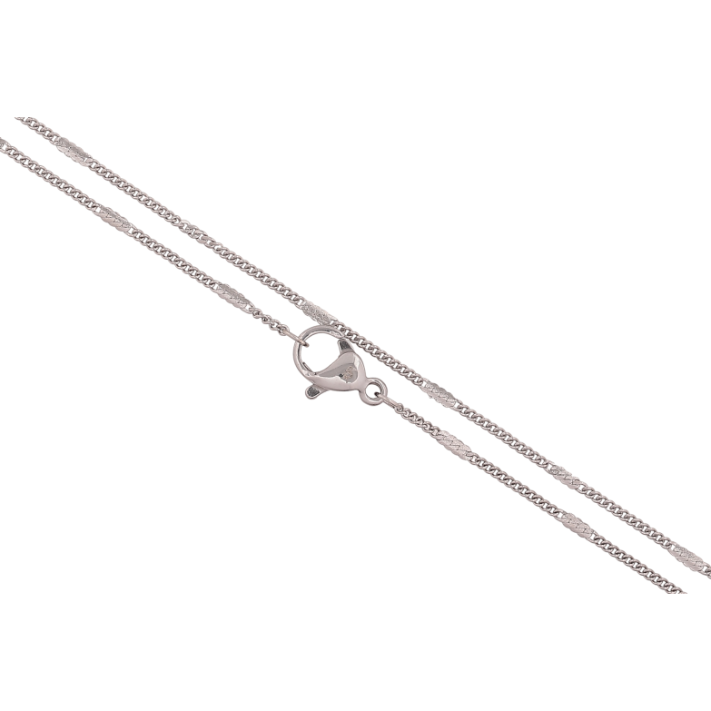 Цепочка Xuping ТТМ Stainless Steel цвет Родий "Плетение Панцирное с прокаткой" длина 45см х 1-1.5мм фото №1