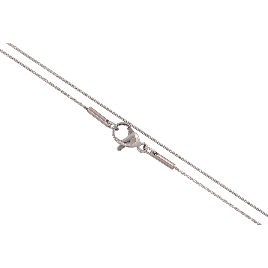 Ланцюжок Xuping ТТМ Stainless Steel колір Родій "Плетіння склочене" довжина 45см х 1мм фото №1