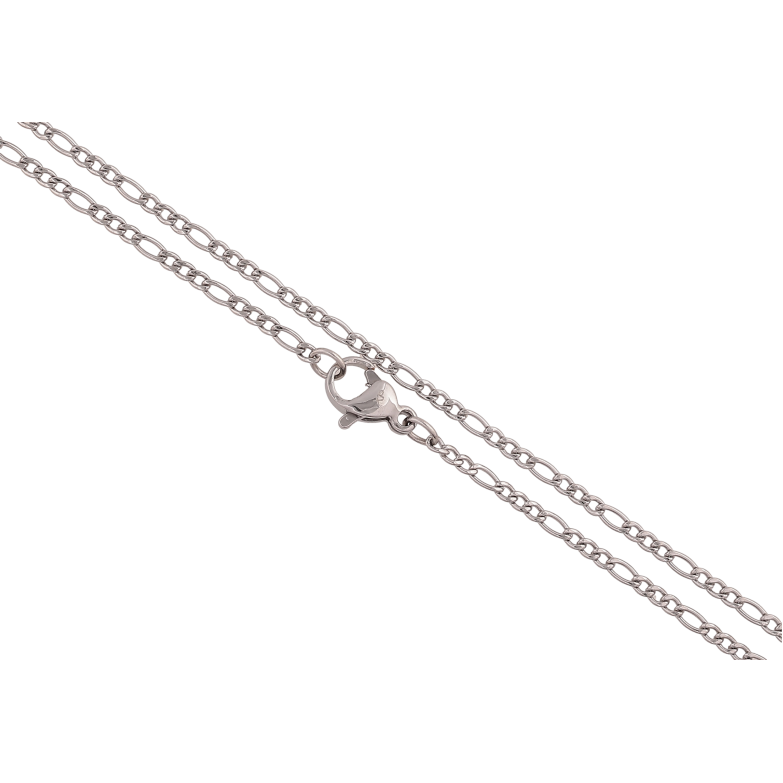 Ланцюжок Xuping ТТМ Stainless Steel колір Родій "Плетіння Фігаро" довжина 45см х 2мм фото №1