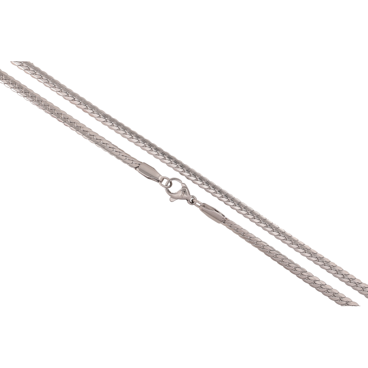 Ланцюжок Xuping ТТМ Stainless Steel колір Родій "Плетіння Париджина" довжина 45см х 3мм фото №2 Ланцюжок Xuping ТТМ Stainless Steel колір Родій "Плетіння Париджина" довжина 45см х 3мм фото №2